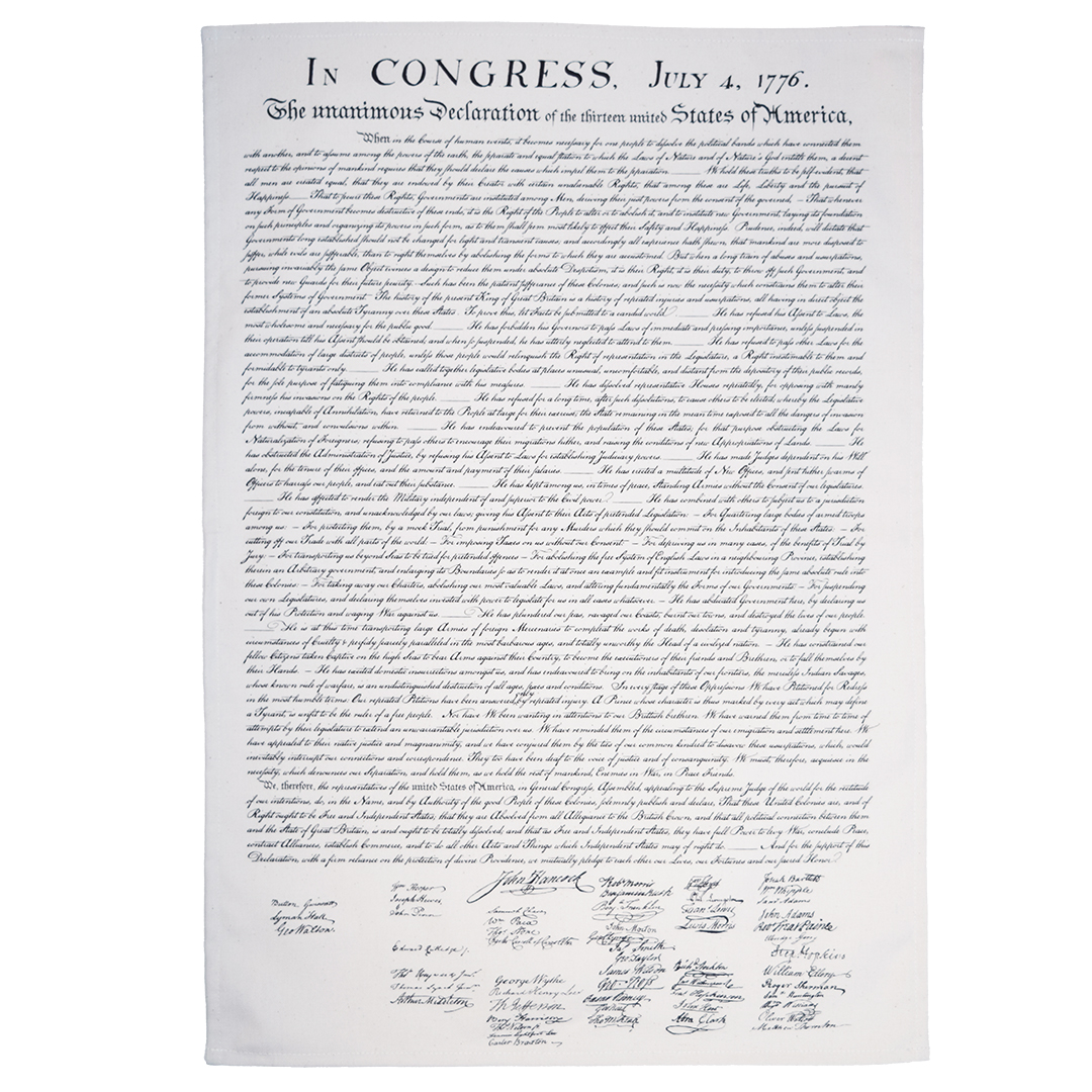 Image of a Declaration of Independence tea towel