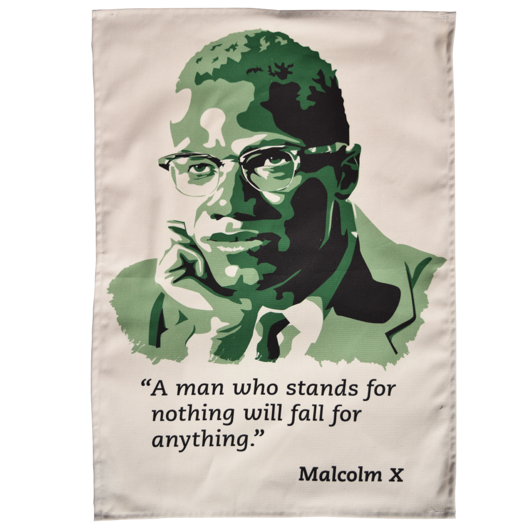 Malcolm X tea towel